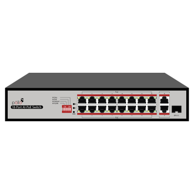 Pollo16 port AI POE Switch PLN-1116MGB