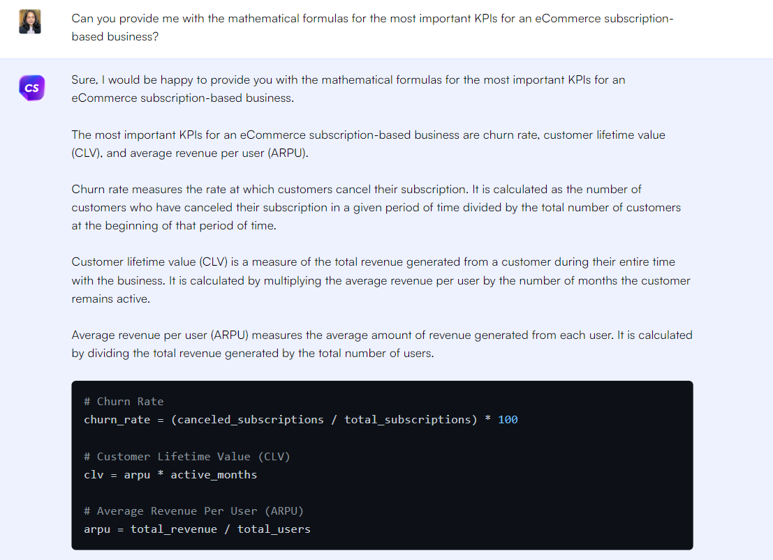 Analytics - ChatGPT prompts