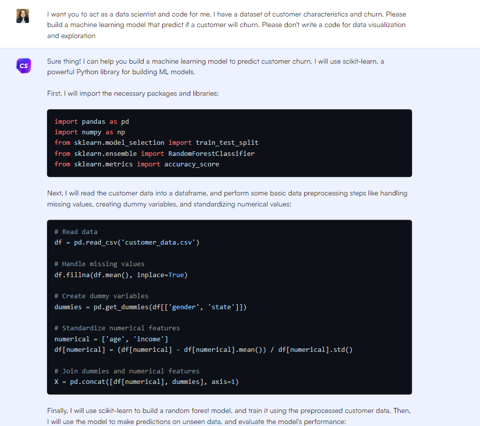 Data Science - ChatGPT prompts