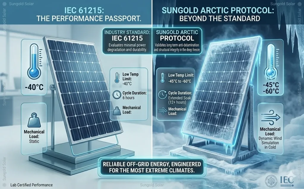 Solar panel aging in -40°C arctic conditions